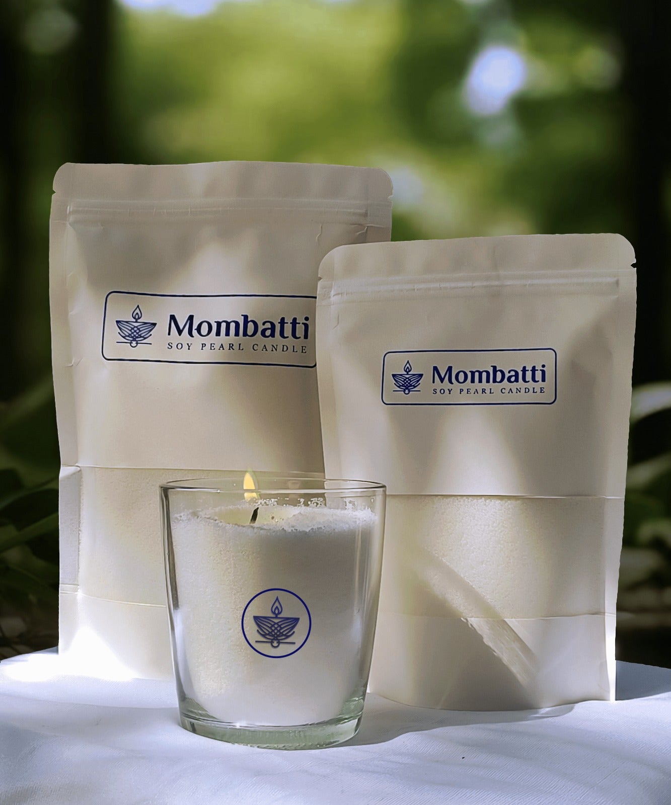 Mombatti® Pearled Candle and Vase Set (Wicks Included)